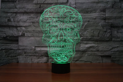 Sugar Skull 3D Lamp