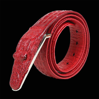 Crocodile Shaped Leather Belt