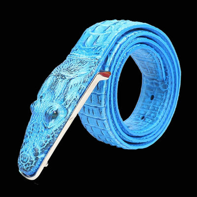 Crocodile Shaped Leather Belt