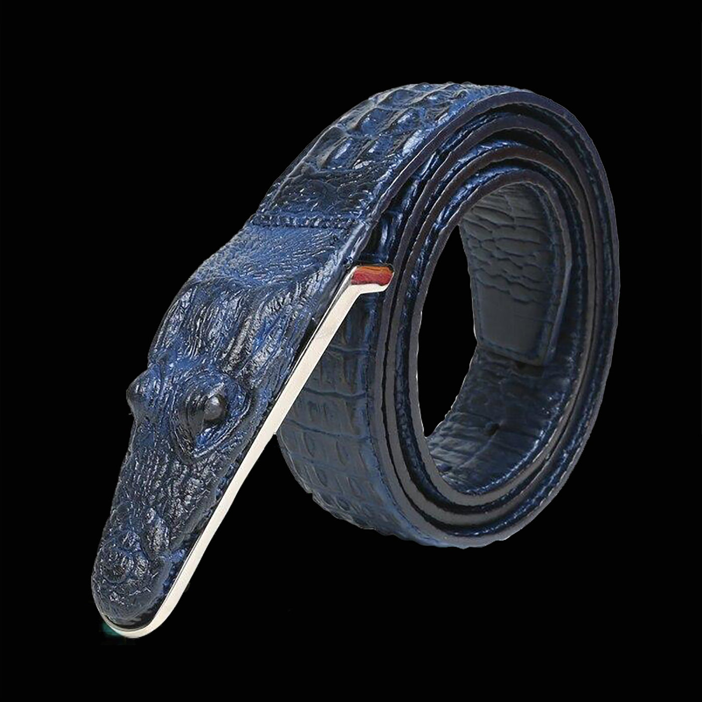 Crocodile Shaped Leather Belt