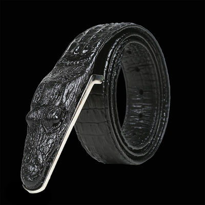 Crocodile Shaped Leather Belt