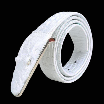 Crocodile Shaped Leather Belt