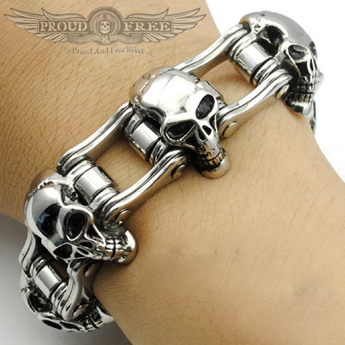 Silver Skull Biker Chain