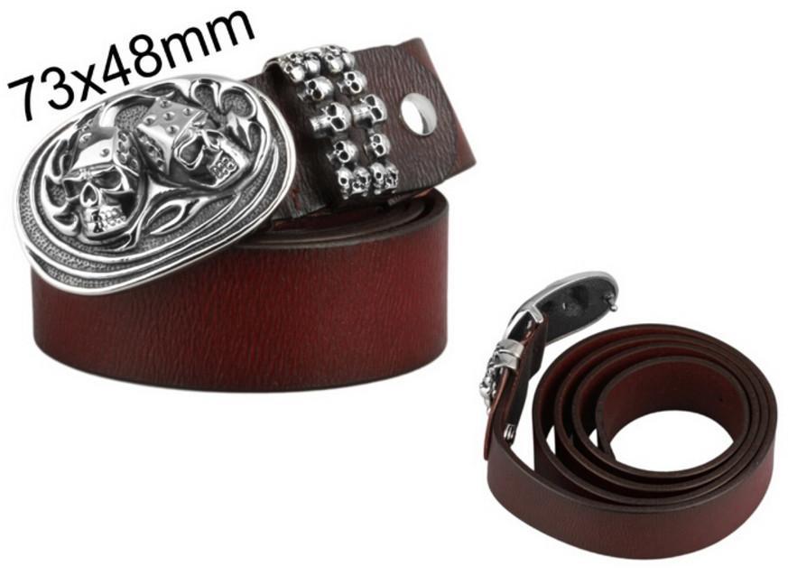 Skull Dice Leather Belt