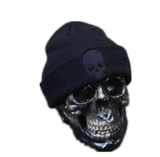 Embroidered Skull Beanie