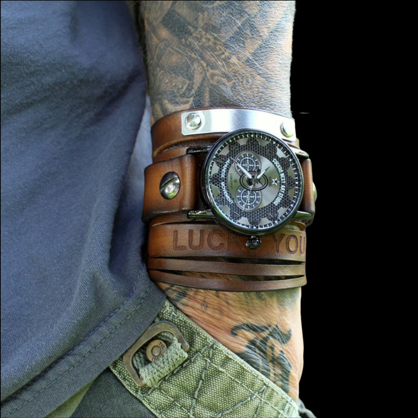 The Adventurer Leather Cuff Watch