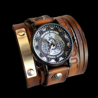 The Adventurer Leather Cuff Watch