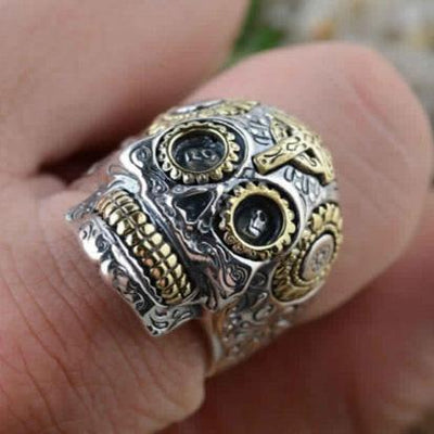 Silver Sugar Skull + Cross