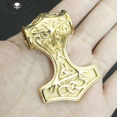 Gold Thor Hammer Pendant