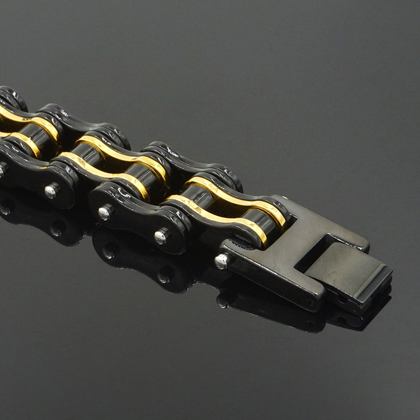 Biker Proud™ Chain Bracelet • Gold Silver Black Red or Blue