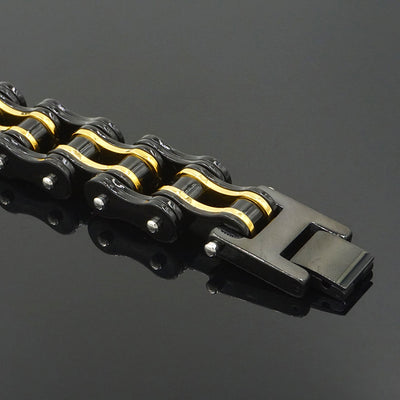 Biker Proud™ Chain Bracelet • Black & Gold
