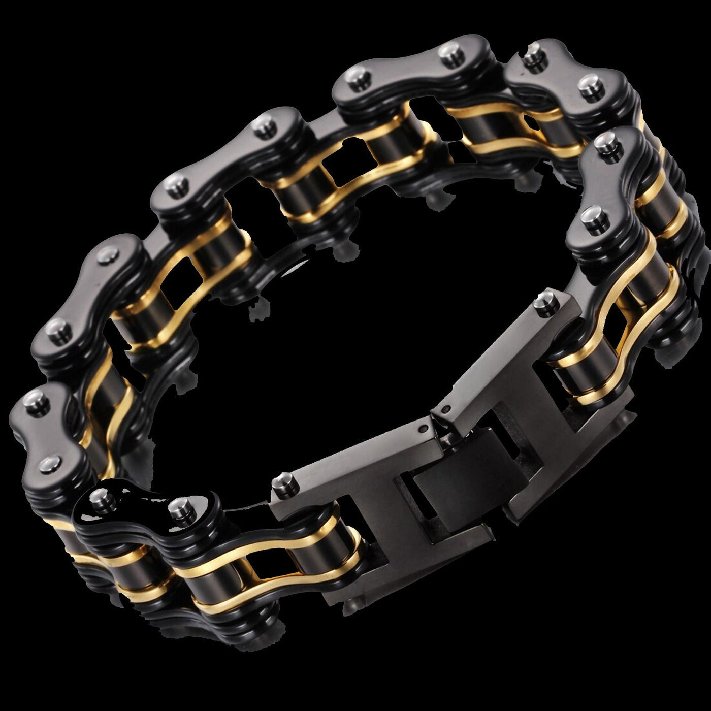 Biker Proud™ Chain Bracelet • Black & Gold