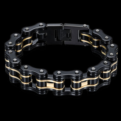 Biker Proud™ Chain Bracelet • Black & Gold