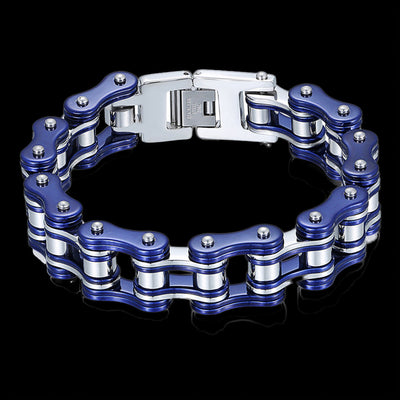 Biker Proud™ Chain Bracelet • Gold Silver Black Red or Blue