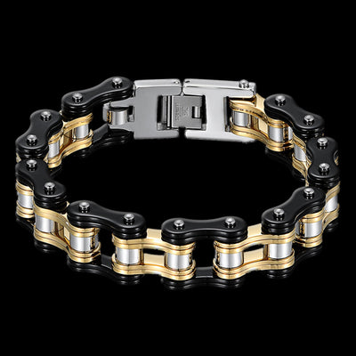 Biker Proud™ Chain Bracelet • Gold Silver Black Red or Blue
