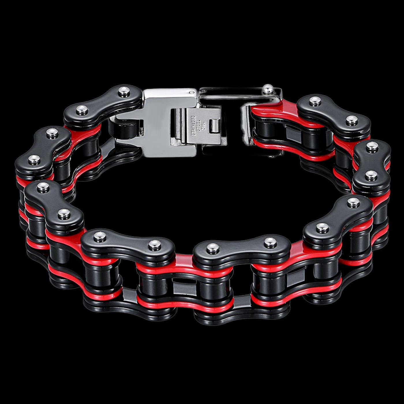 Biker Proud™ Chain Bracelet • Gold Silver Black Red or Blue