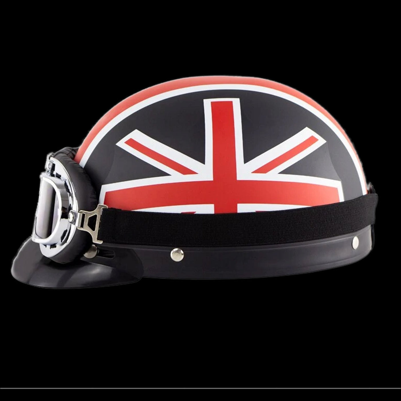 US or UK Flag DOT Retro Half Helmet