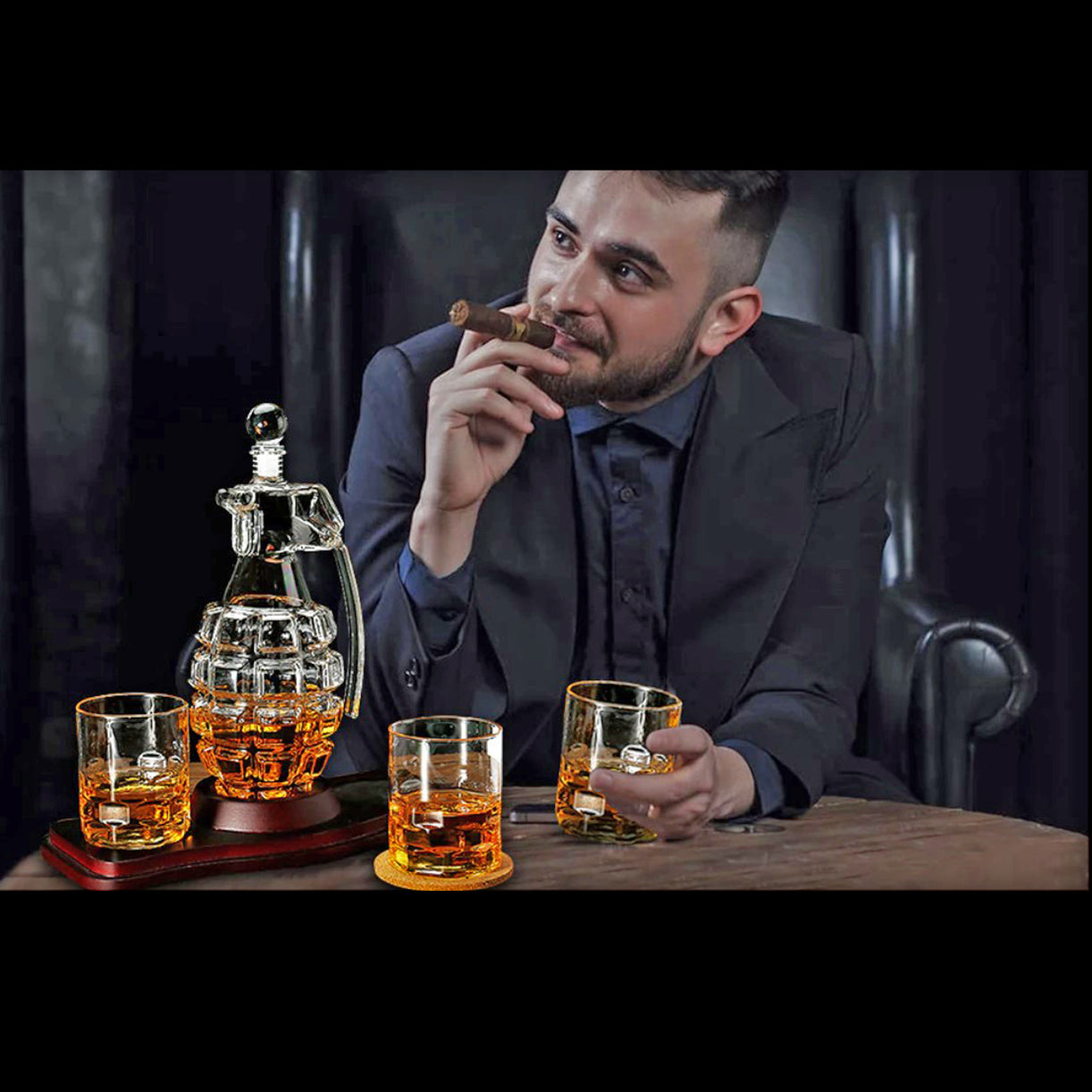 Grenade Whiskey Decanter Set