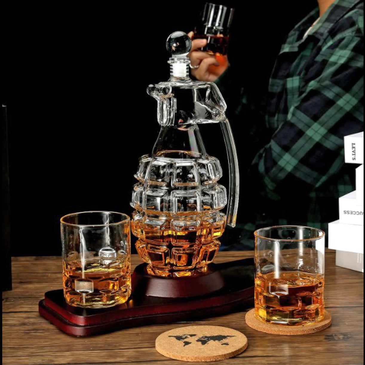 Grenade Whiskey Decanter Set