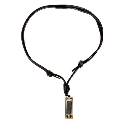 Mini Harmonica Leather Necklace