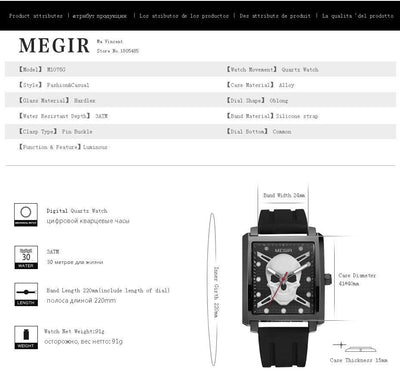 Luminous Skull Watch