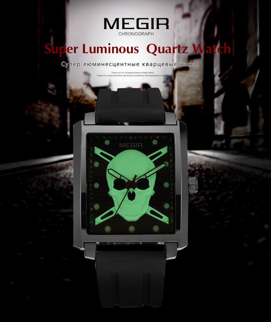 Luminous Skull Watch