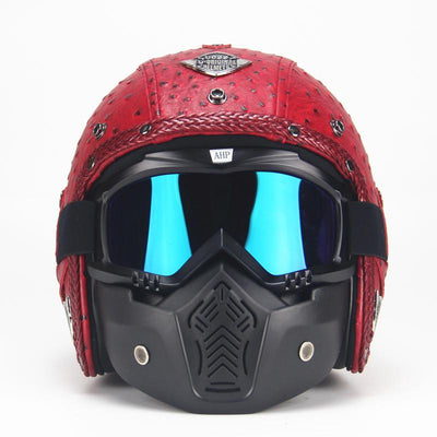 Vintage PU Leather Helmet