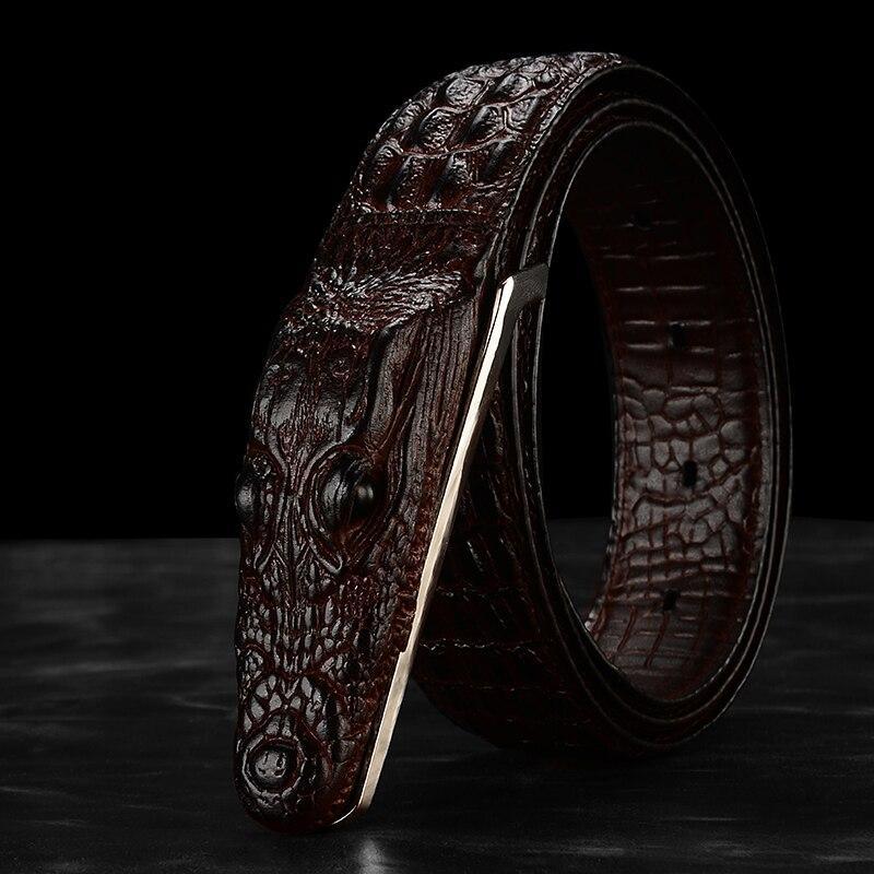 Crocodile Shaped Leather Belt