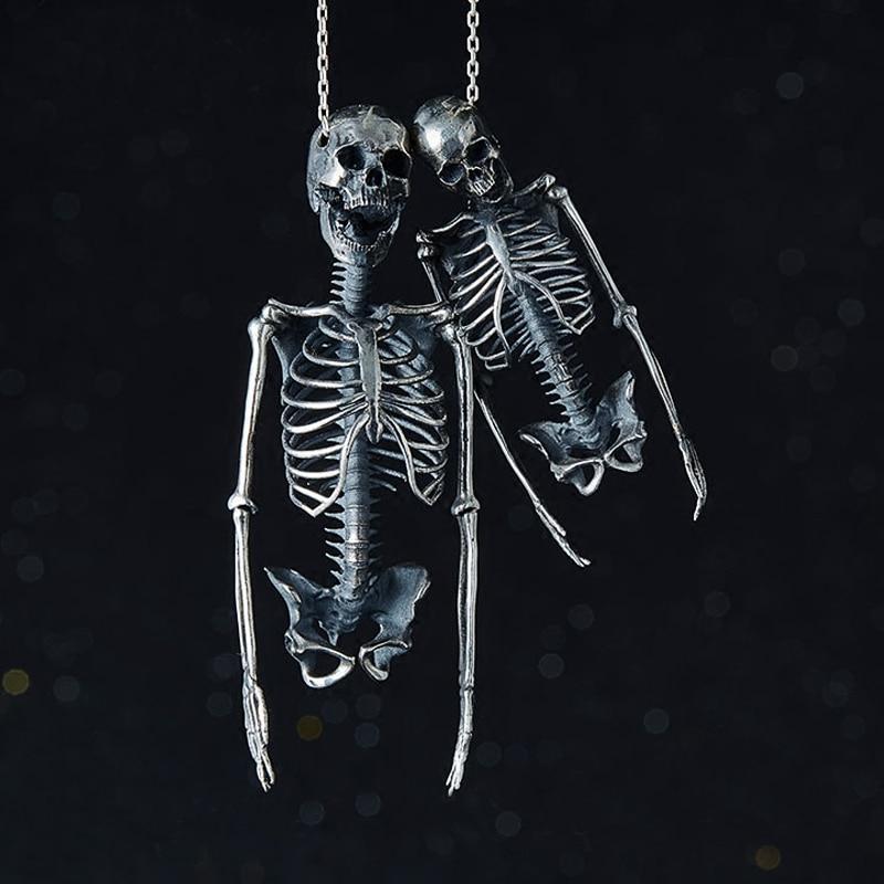 Half Skeleton Sterling Silver Necklace