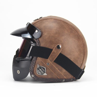 Vintage PU Leather Helmet