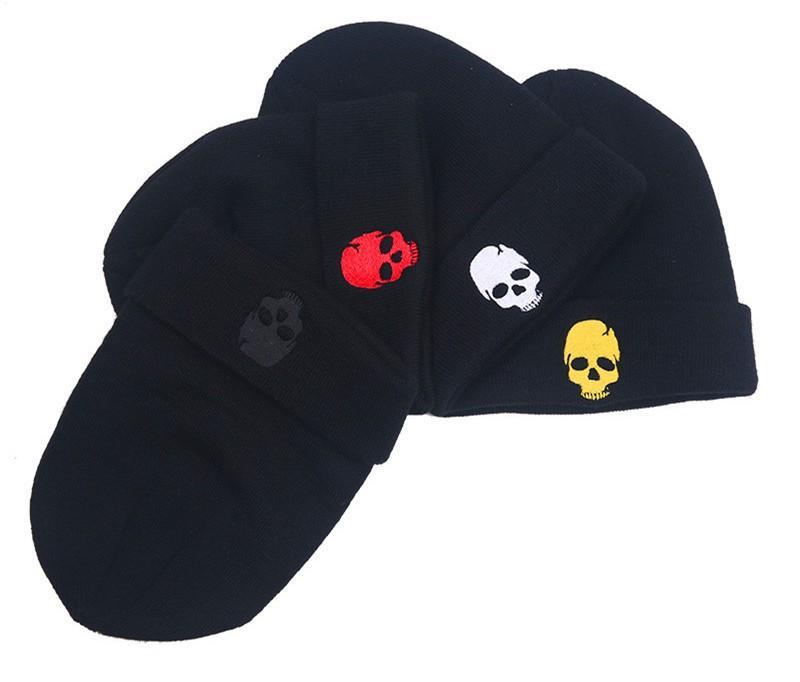 Embroidered Skull Beanie