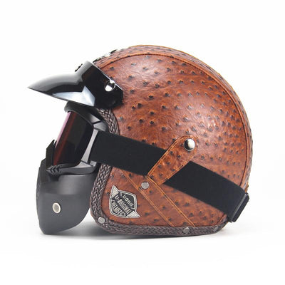 Vintage PU Leather Helmet