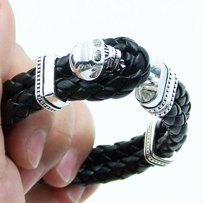 Silver Skull & Leather