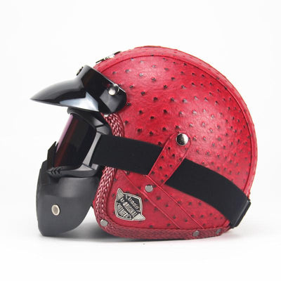 Vintage PU Leather Helmet