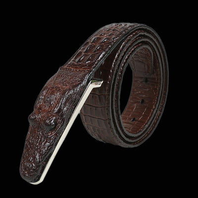Crocodile Shaped Leather Belt