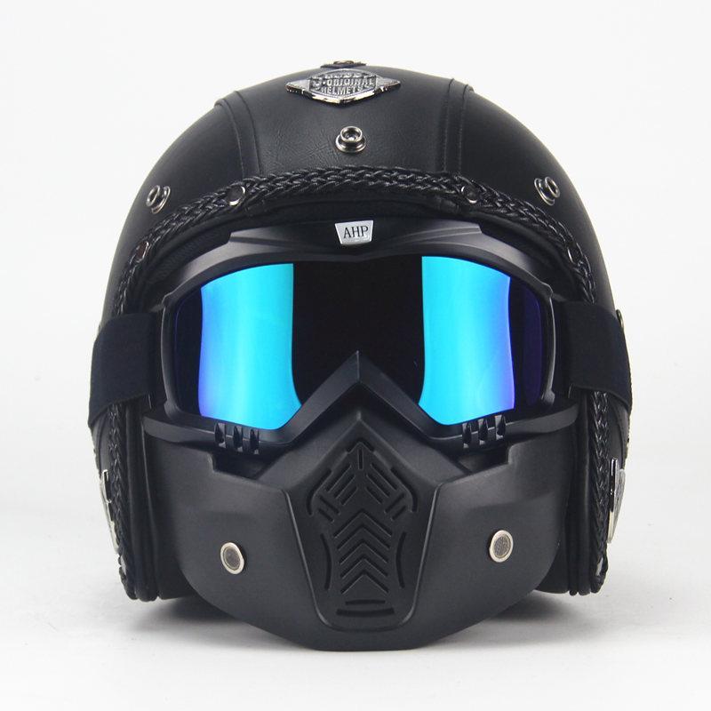 ahp motorcycle helmet Vintage PU Leather Helmet – Biker Dope™