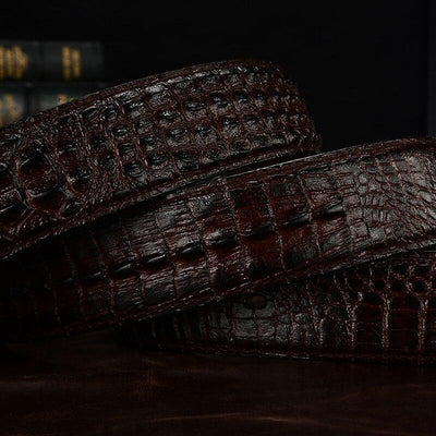 Crocodile Shaped Leather Belt