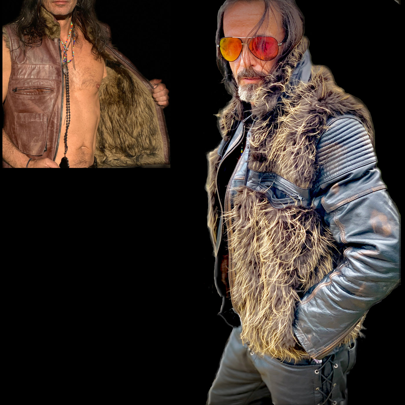 <b>THE OUTLAW</b><BR>Reversible Fur Utility Vest