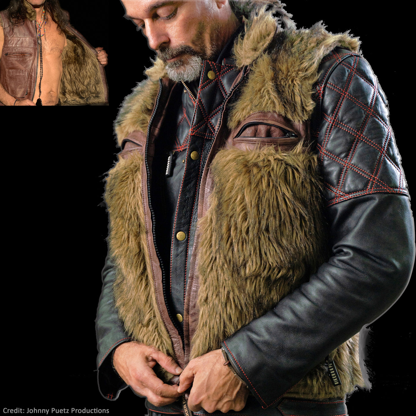 <b>THE OUTLAW</b><BR>Reversible Fur Utility Vest