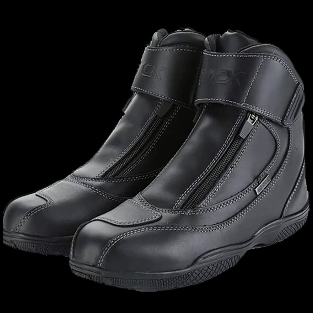 【hippiedippy】biker leather boots Harley Davidson Kananwood Black Leather Biker Hi Boots Zip