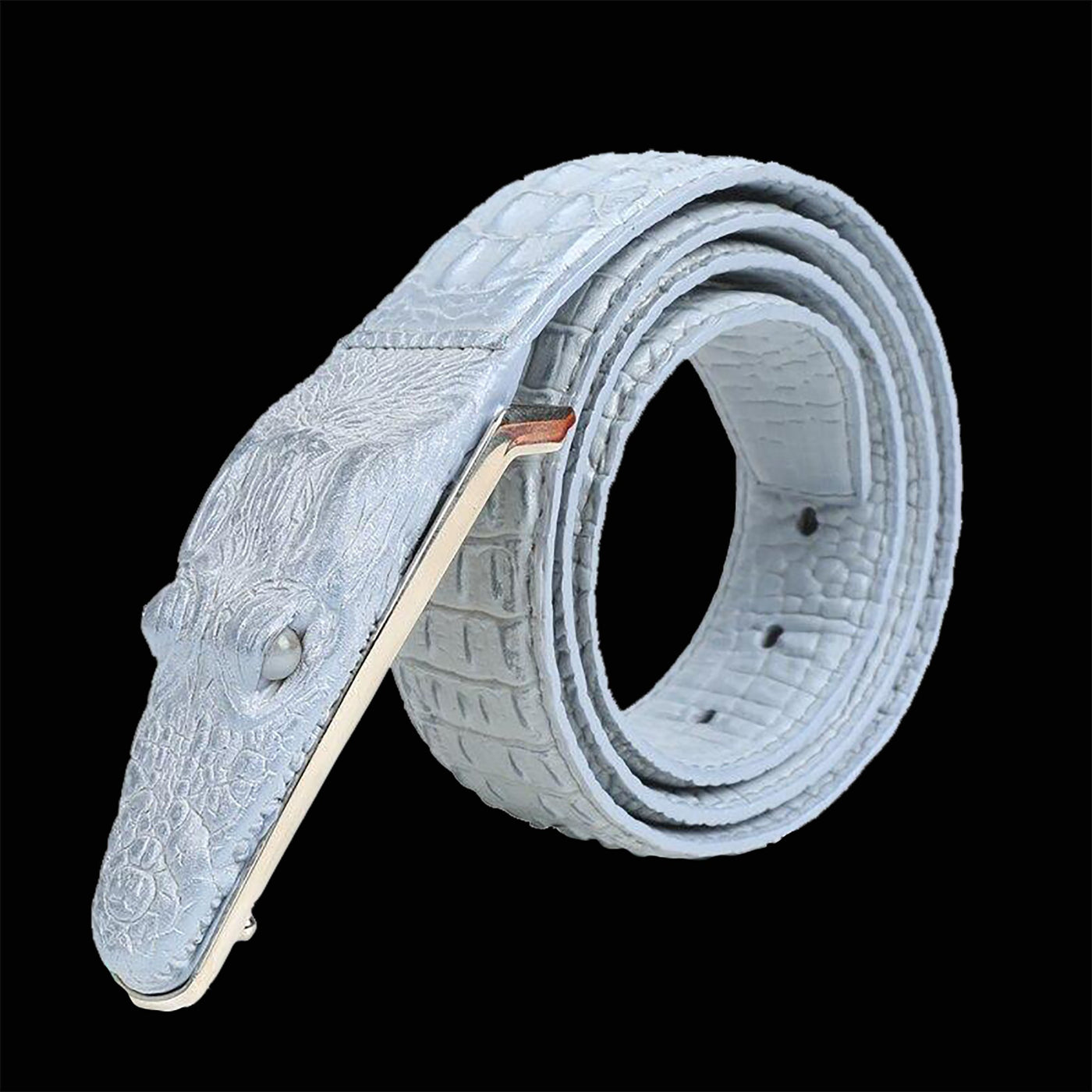 Crocodile Shaped Leather Belt