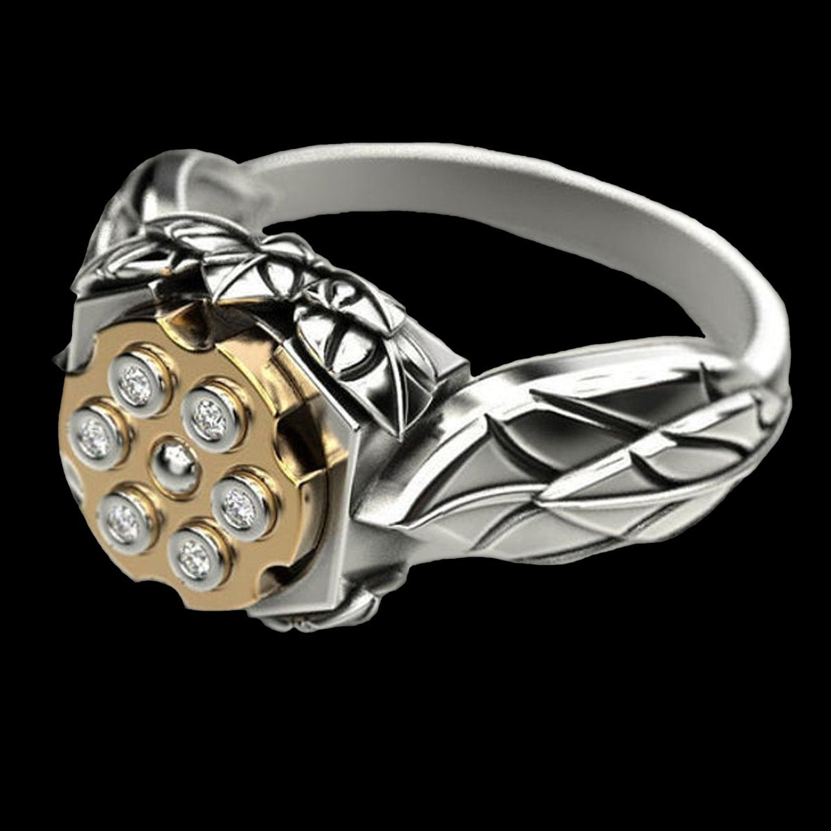 Floral 6 Shooter Ring