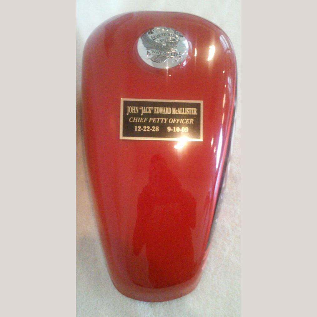 Biker Cremation Urn—RD Tank