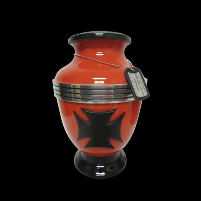 Biker Cremation Urn—Cross
