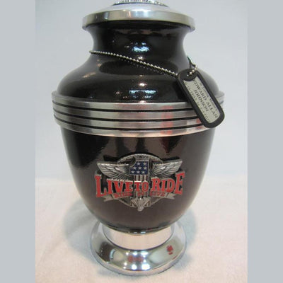 Biker Cremation Urn—Black