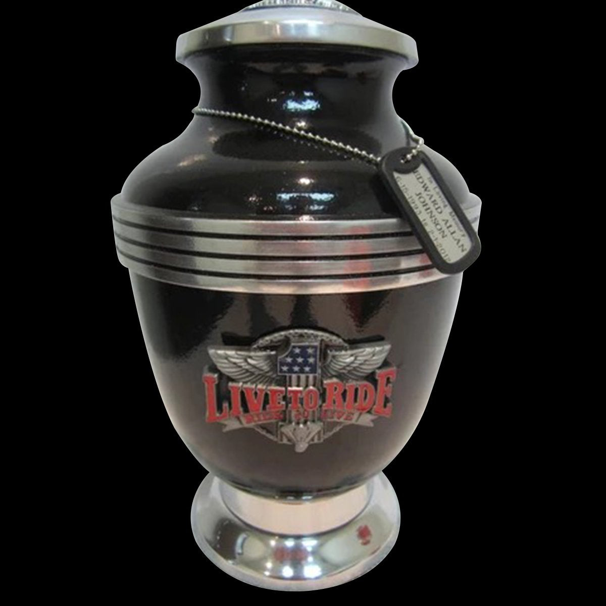 Biker Cremation Urn—Black