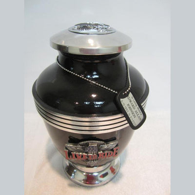 Biker Cremation Urn—Black