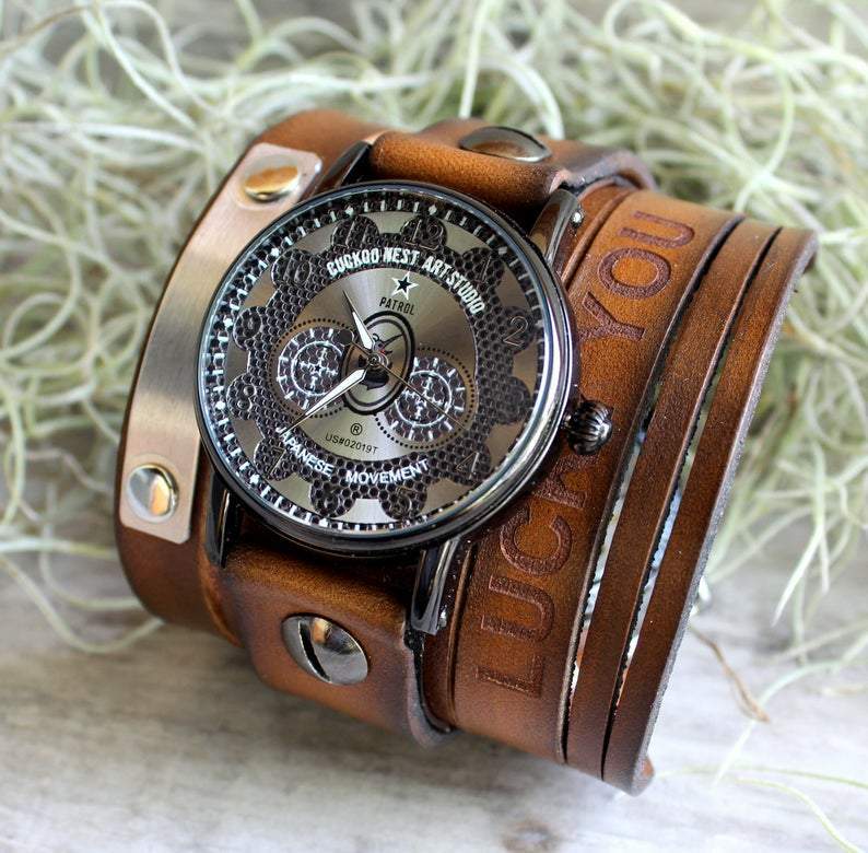 The Adventurer Leather Cuff Watch
