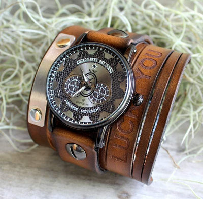 The Adventurer Leather Cuff Watch