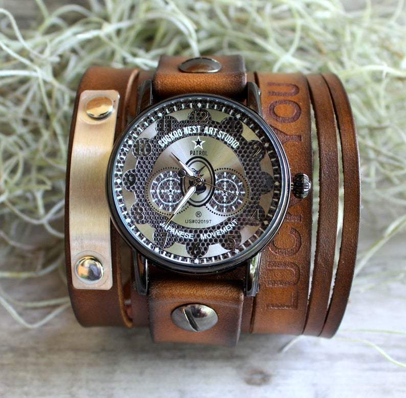 The Adventurer Leather Cuff Watch